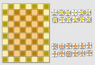 quadramino -  tetramino - dominos carrés du jeu et les réussites